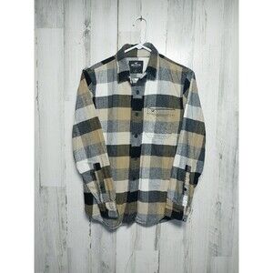 Hollister Flannel Button Shirt Men Medium Lumbercore Plaid Cowboy Mojave XS